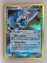 Vaporeon 18/113 Holo Delta Species Rare 2005 Pokémon card