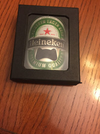 Heineken Metal Bottle Opener With Key Chain, Brand New In Box