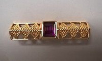 Vintage Swarovski Gold Tone with Purple Amethyst Pin/ Brooch