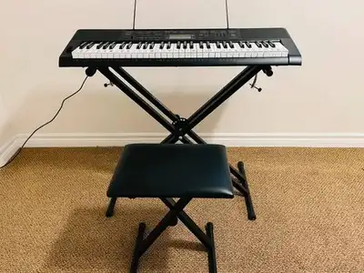 Casio CTK-3200 Electronic 61 Key Keyboard w/ stand and stool, View more