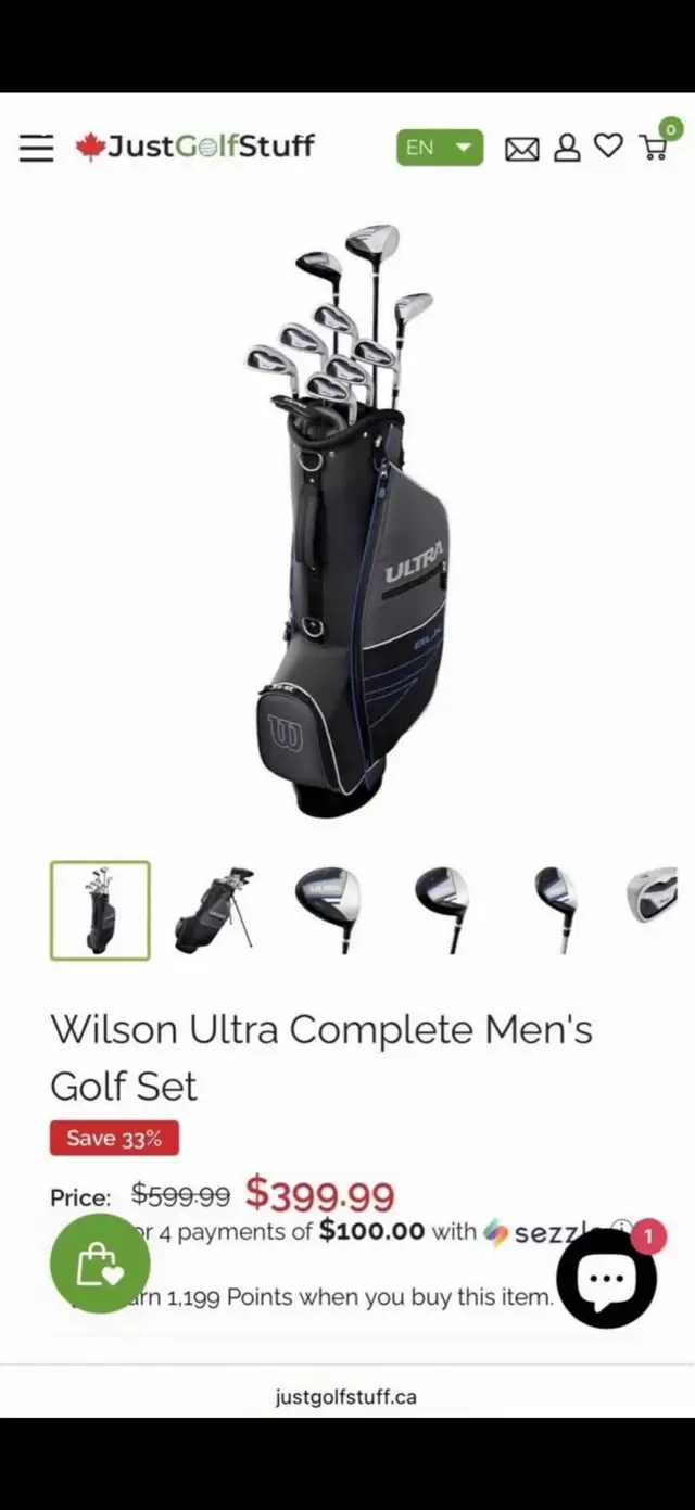 8-Pieces Golf Clubs and Golf-Bags Set in Golf in Mississauga / Peel Region - Image 9