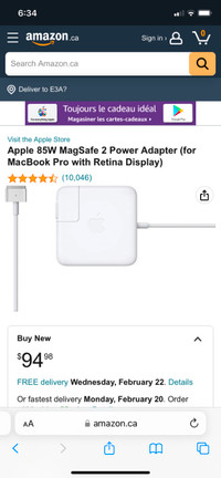 Genuine Apple 85W MagSafe 2 Power Adapter