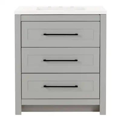 30” Bathroom Vanity with Cultured Marble Top – BRAND NEW, View more
