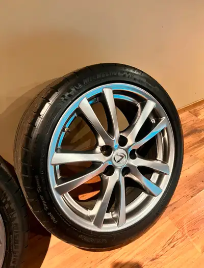 Set of Staggered Lexus Is 350 F Sport Wheels in good condition Michelin Pilot Super Sport tires. Rim...