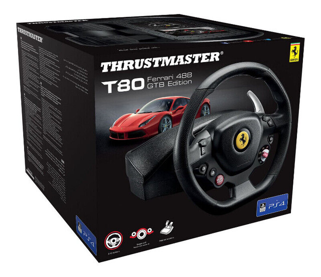 Thrustmaster T80 GTB Racing Wheel (PC/PS4/PS5) - NEW IN BOX in Sony Playstation 4 in Abbotsford