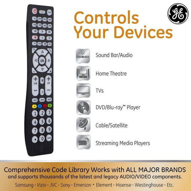 GE Backlit Universal Remote Controls in General Electronics in Mississauga / Peel Region - Image 3