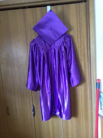 NEW - Child Size Purple Grad Gown & Cap.  33 inches long., View more