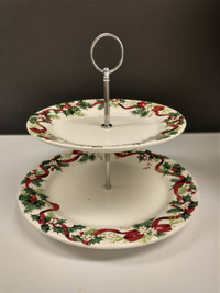Christmas 2 Tiered Serving Tray