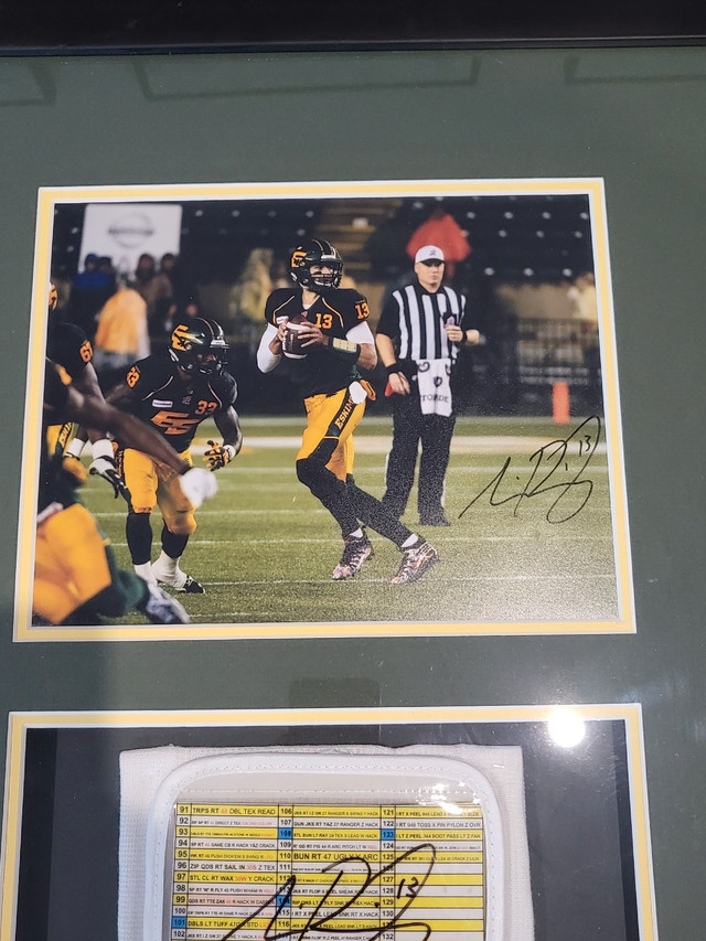 Mike Reilly signed Game worn play call wristband in Arts & Collectibles in Edmonton - Image 3
