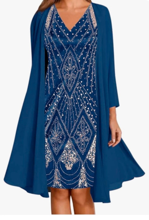 Beautiful blue diamond pattern 2 piece dress outfit in Women's - Dresses & Skirts in London
