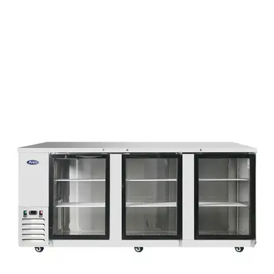 Atosa MBB90GGR 90″ Steel Triple Glass Door Back Bar Cooler, View more