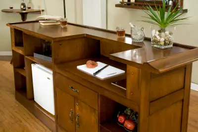 Sterling 92" Home Bar – On Sale! Solid Wood with Foot Rail, View more