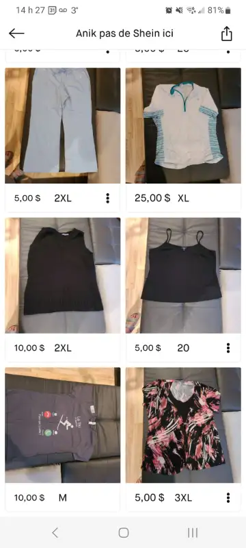 Vêtements M à  3X pour femme et homme, View more
