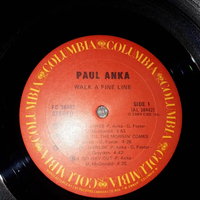 1983 Paul Anka walk a fine line  Vinyl LP63008307354369123