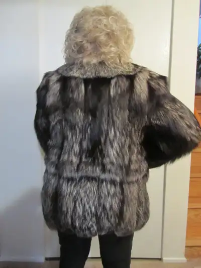 Silver Fox Fur Jacket, View more