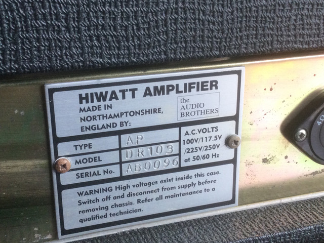 Hiwatt Custom 100, DR 103 et cabinet SE 412 dans Amplificateurs et pédales  à Saguenay - Image 3