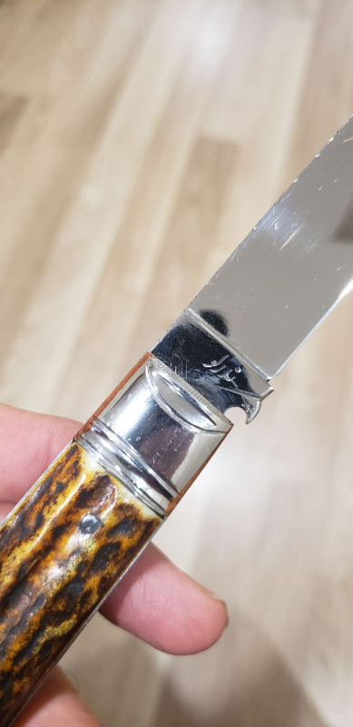 5 1/2 " Big Custom Made Bird's Head Bolster Knife, Premium Stag in Arts & Collectibles in Oshawa / Durham Region - Image 4