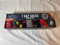7 Days Barbeque Grill Graphic Designs Socks Mens Crew Size 8-12