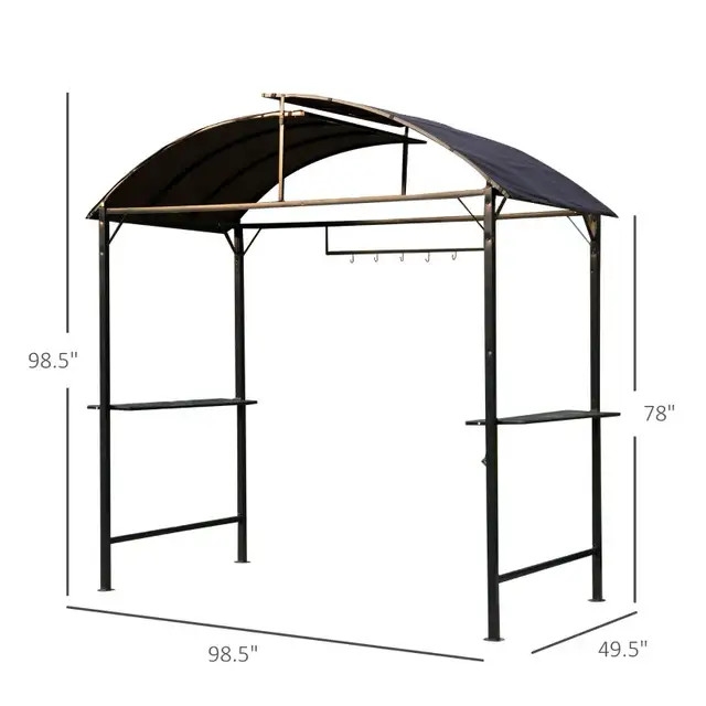  8x4ft BBQ Gazebo Tent Metal Frame Arch Canopy Garden Sunshade in BBQs & Outdoor Cooking in Markham / York Region - Image 4