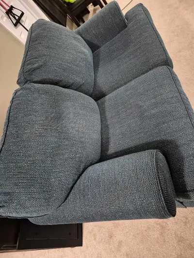 Blue love seat, View more