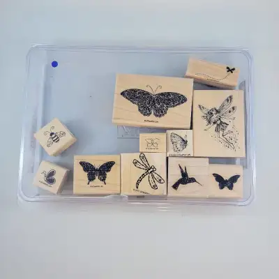 Wood Stamps Butterfly Bird Fairy Dragonfly Bee Paper Crafts Card, View more