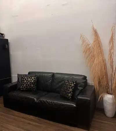 Genuine Leather Black Couch NATUZZI Sofa Modern Deep Seating Com, View more