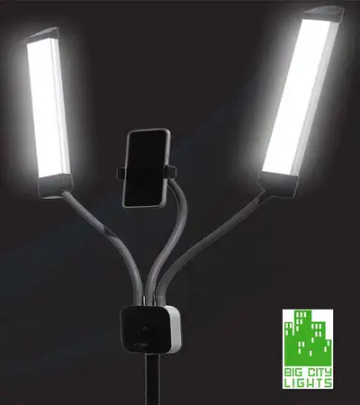NEW! - Dual Arm Pro LED Light with Cell Phone Holder and Remote!, View more
