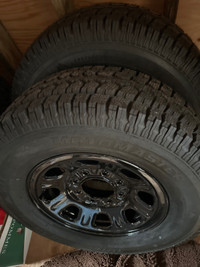 4-18” 8x180 steel wheels with full tread snows