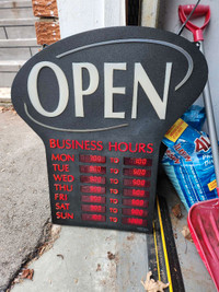 Newon LED OPEN Sign with Programmable Business Hours and Flashin