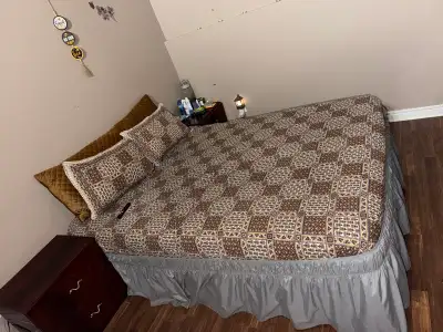 Queen size bed with side tables, View more