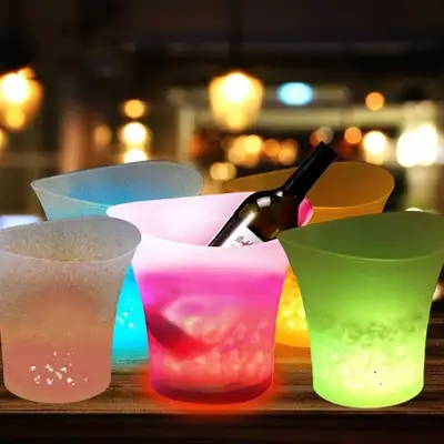 Techomey 3 Pcs LED Ice Bucket Set – 5L Color-Changing Chiller, View more