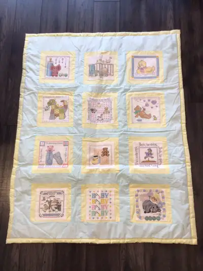 Lovely needlepoint baby quilt Fantastic detail Brand new 45” x 36” Meet in Bracebridge or pick up in...