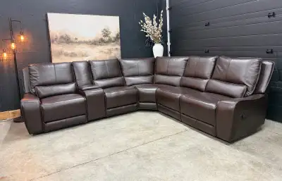 genuine leather sectional, View more