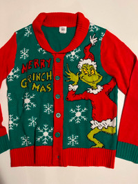 The Grinch Ugly Christmas Sweater Mens Cardigan Large