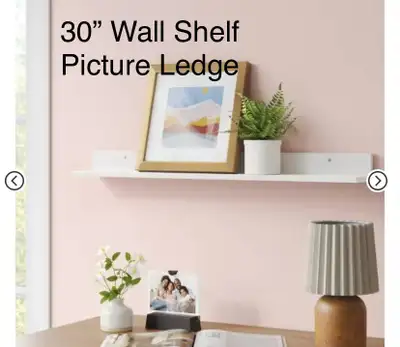 30" Wall Shelf Picture Ledge White, View more
