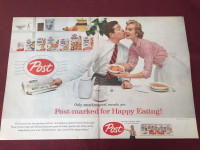 1956 Post Cereals Original Ad