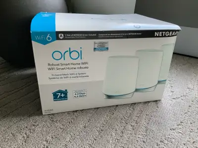 I am selling a used Netgear Orbi Robust Smart Home WiFi 6 System, a tri-band mesh WiFi 6 system. The...