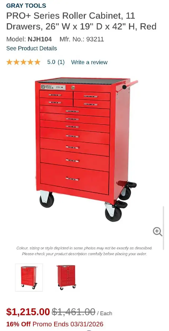 Gray pro rolleing tool chest401208470909102082