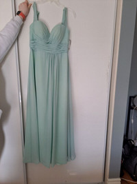 Floor length mint green evening gown