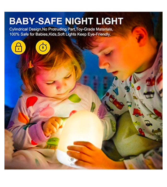 Baby Night Light Kids Bedside Lamp with Touch Controls Color Cha in Other in Winnipeg - Image 4