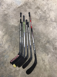 6 Wodden kids hockey sticks