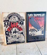 Led Zeppelin 2006 Wall Art Hangings Concert Wood Panel Set of 2