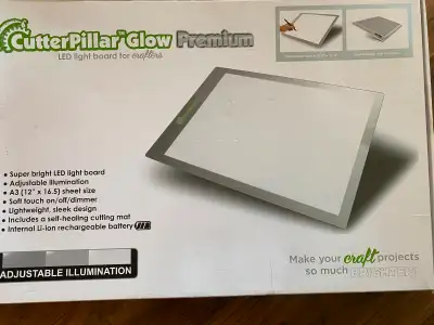 CutterPillar Glow, Premium LED lightboard for crafters Extra-large Adjustable illumination Rechargea...
