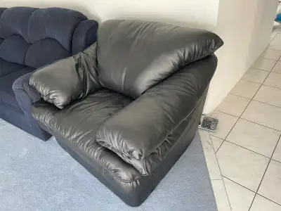 Black leather chair.  $50 or best offer!!, View more