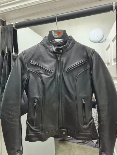 Women's Leather Motorcycle Jacket XS, View more