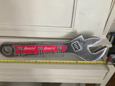 Budweiser Adjustable Wrench hat/coat rack.  Great shape., View more