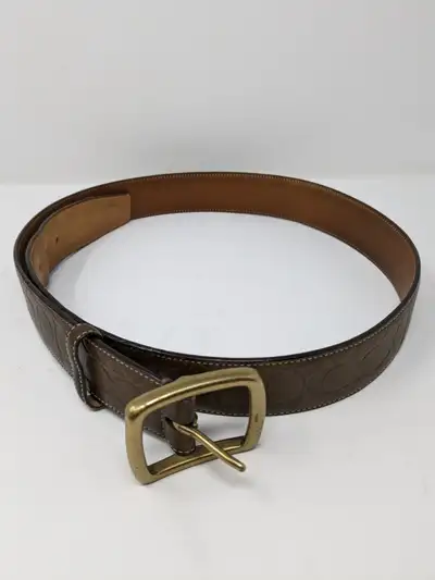 Men's Coach Monogram Brown Leather Belt, View more