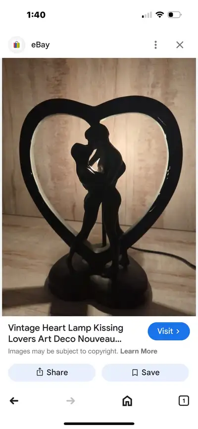 vintage  kissing lover lamp , View more