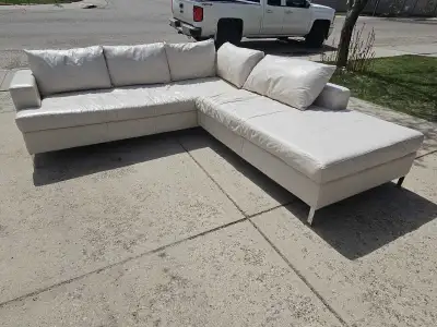 EQ3 White sectional couch , View more