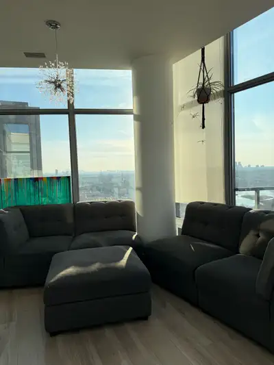 Couch / Sofa 5-Piece Modular Fabric Sectional, View more